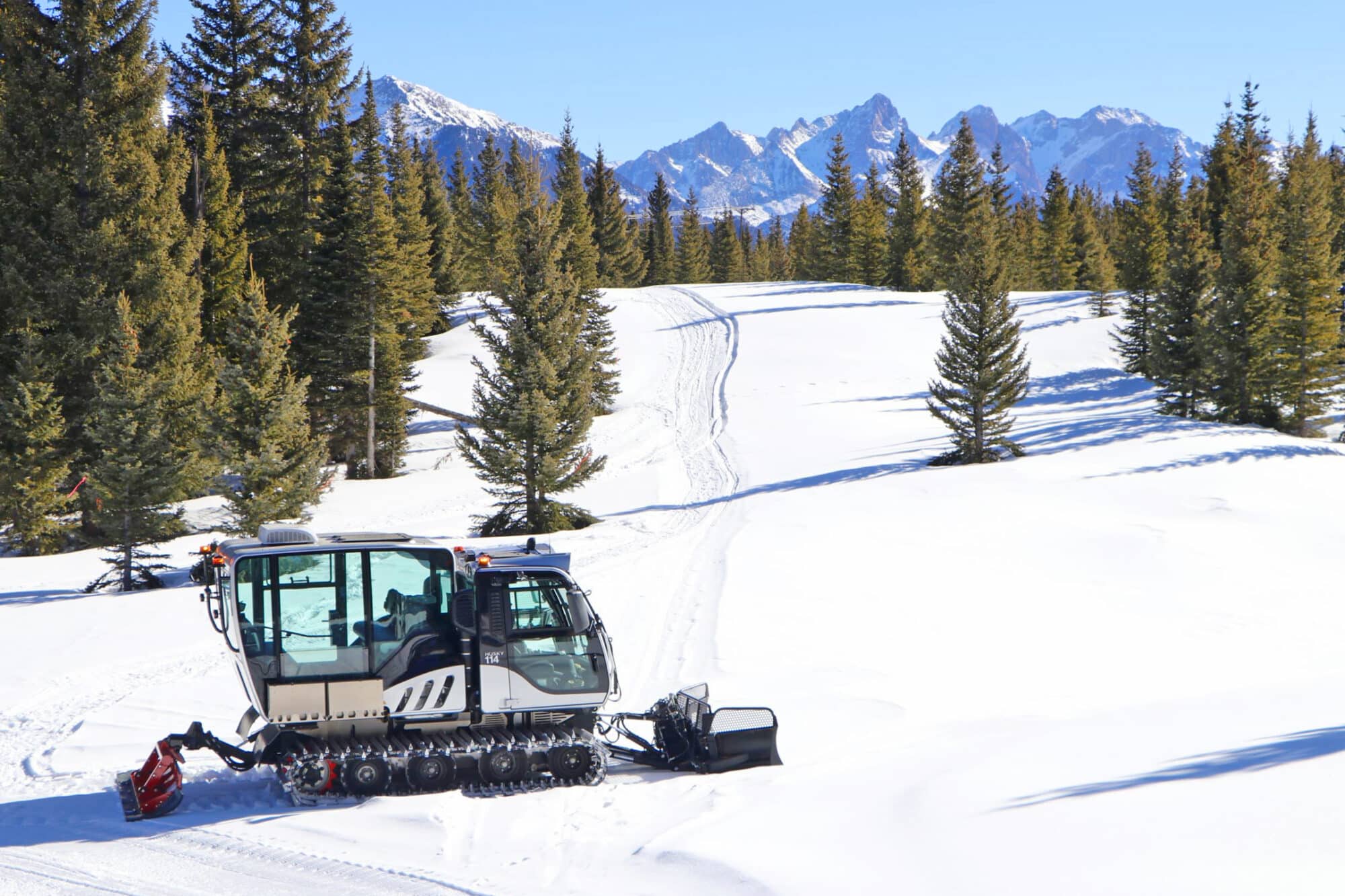 New scenic snowcat sitting in its natural habitat in the backcountry of Purgatory Resort