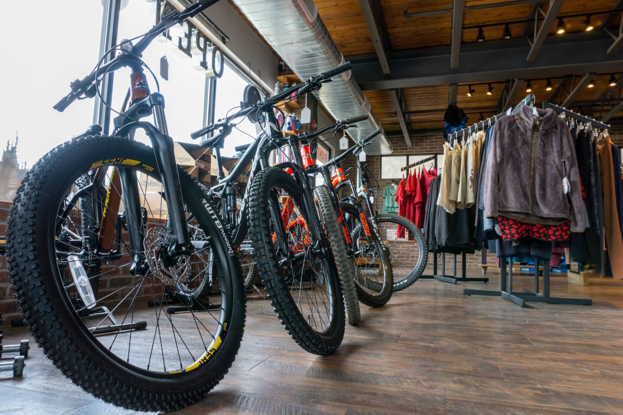 Interior of the in town Purgatory Sports showcasing bikes for rent