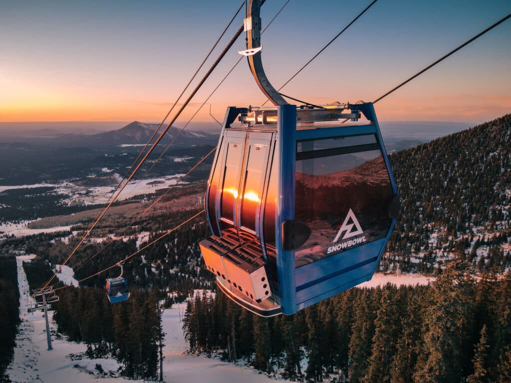 Views of the gondola at Arizona Snowbowl