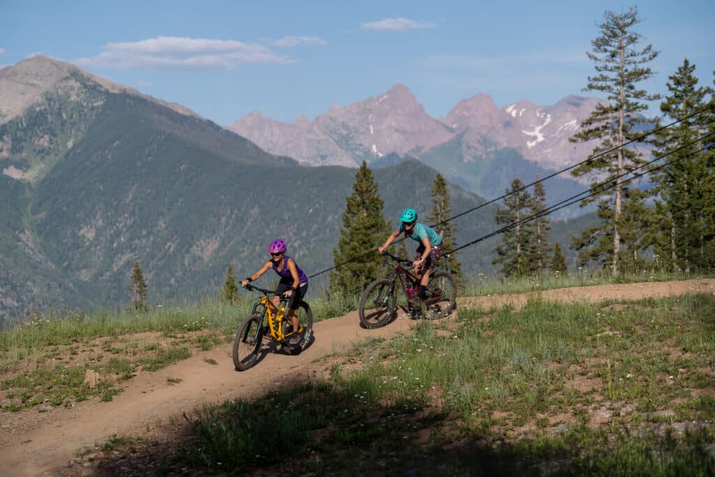 Women ride the Purg bike park