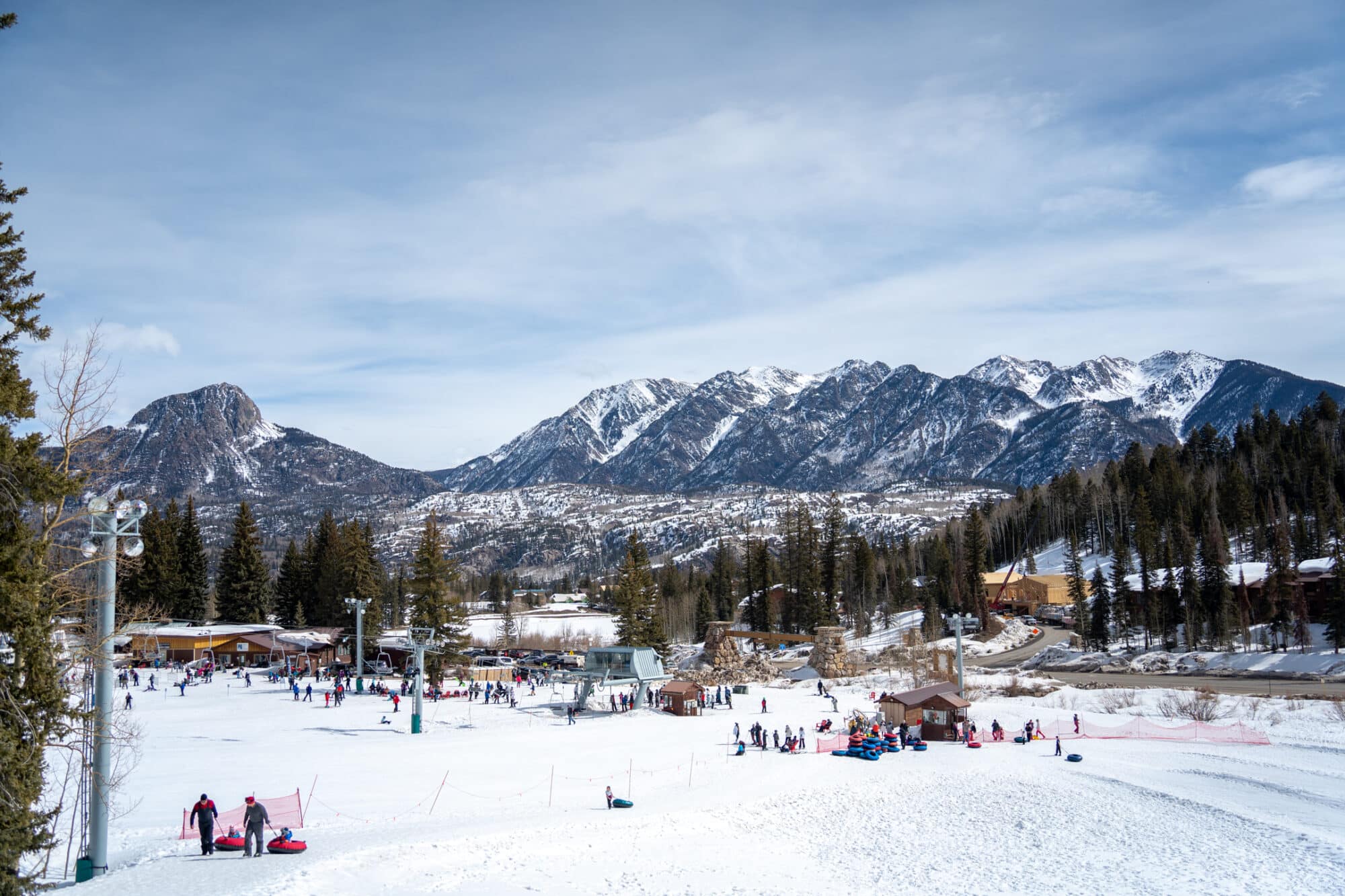 View of Potato Hill and the Needles Mountain Range from the top of the tubing hill