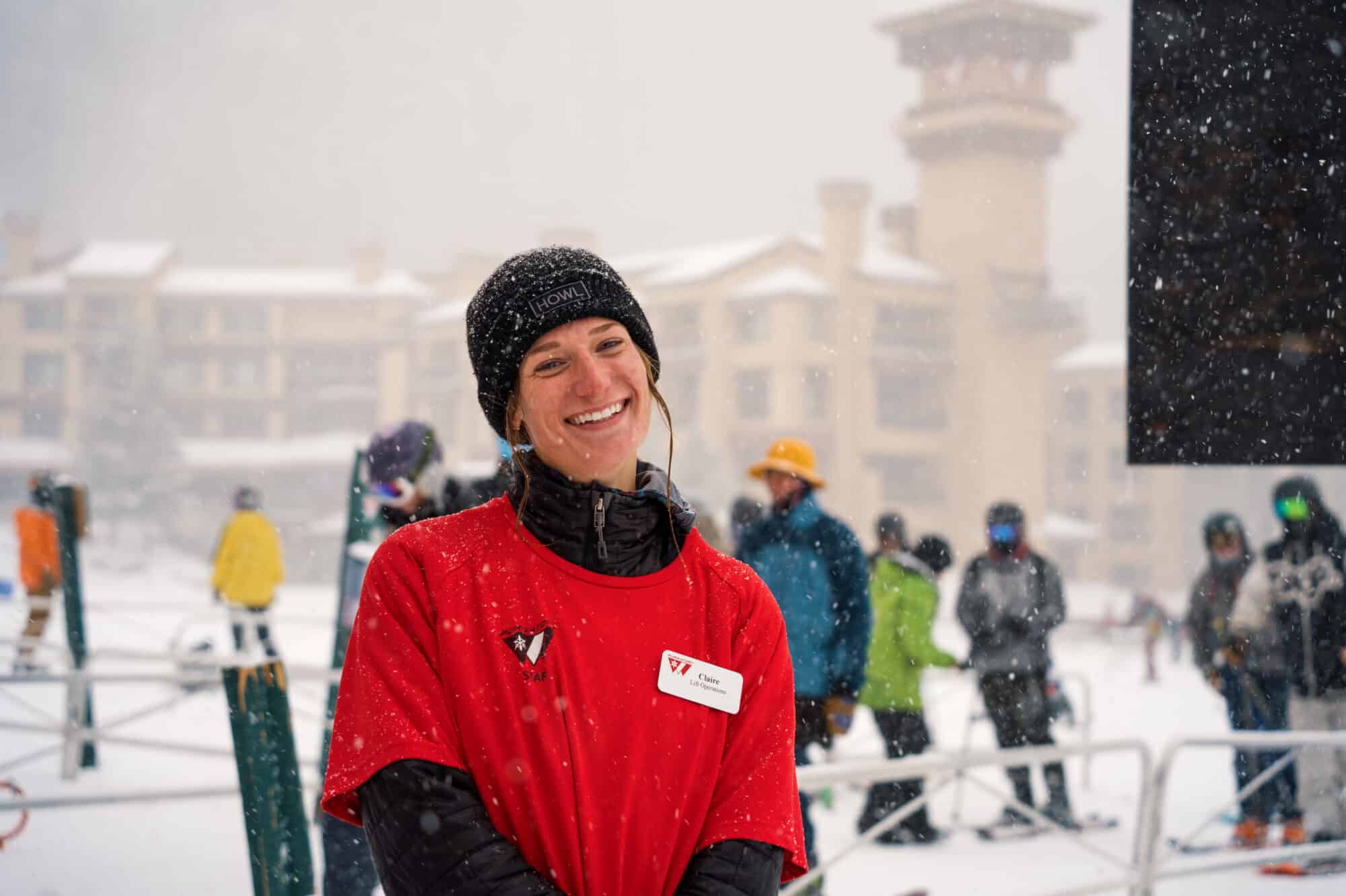 Purgatory lift operator smiles for the camera