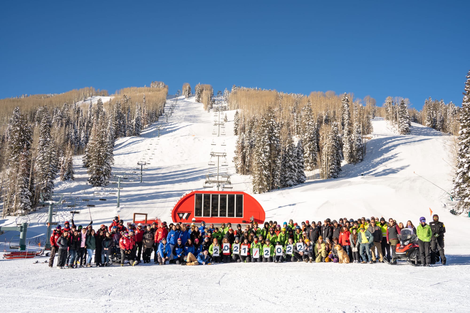 Purgatory employees gather for the annual group photo