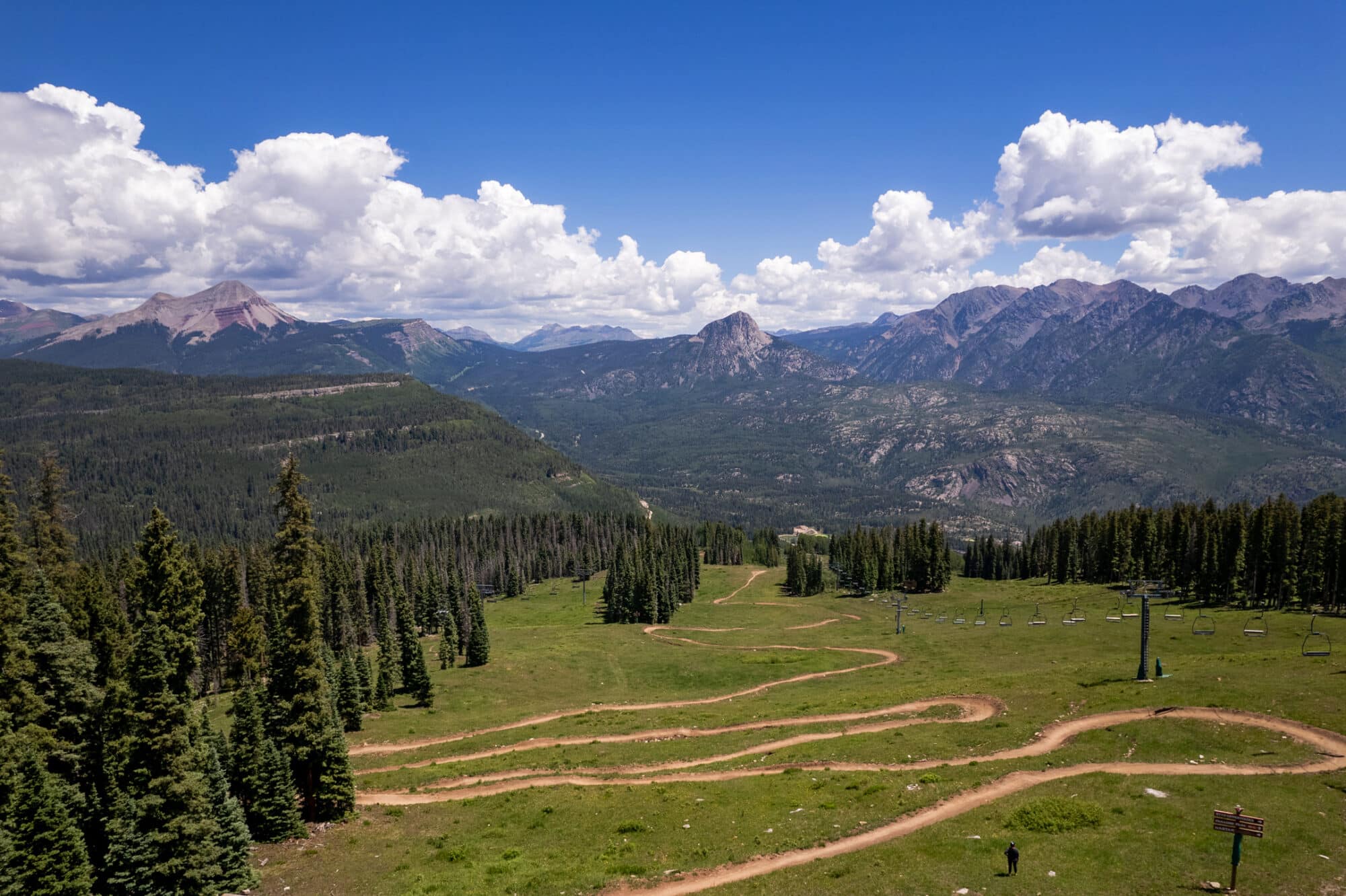 Drone captures the amazing views at the top of 7th heaven blue trail