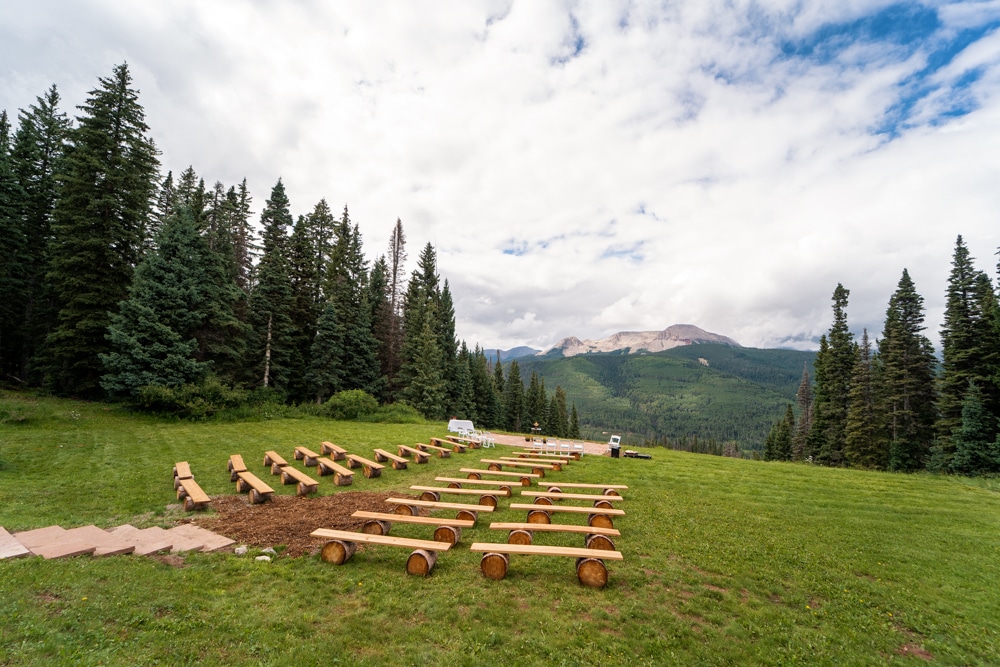 Dante's ceremony site during summer with overcast skies