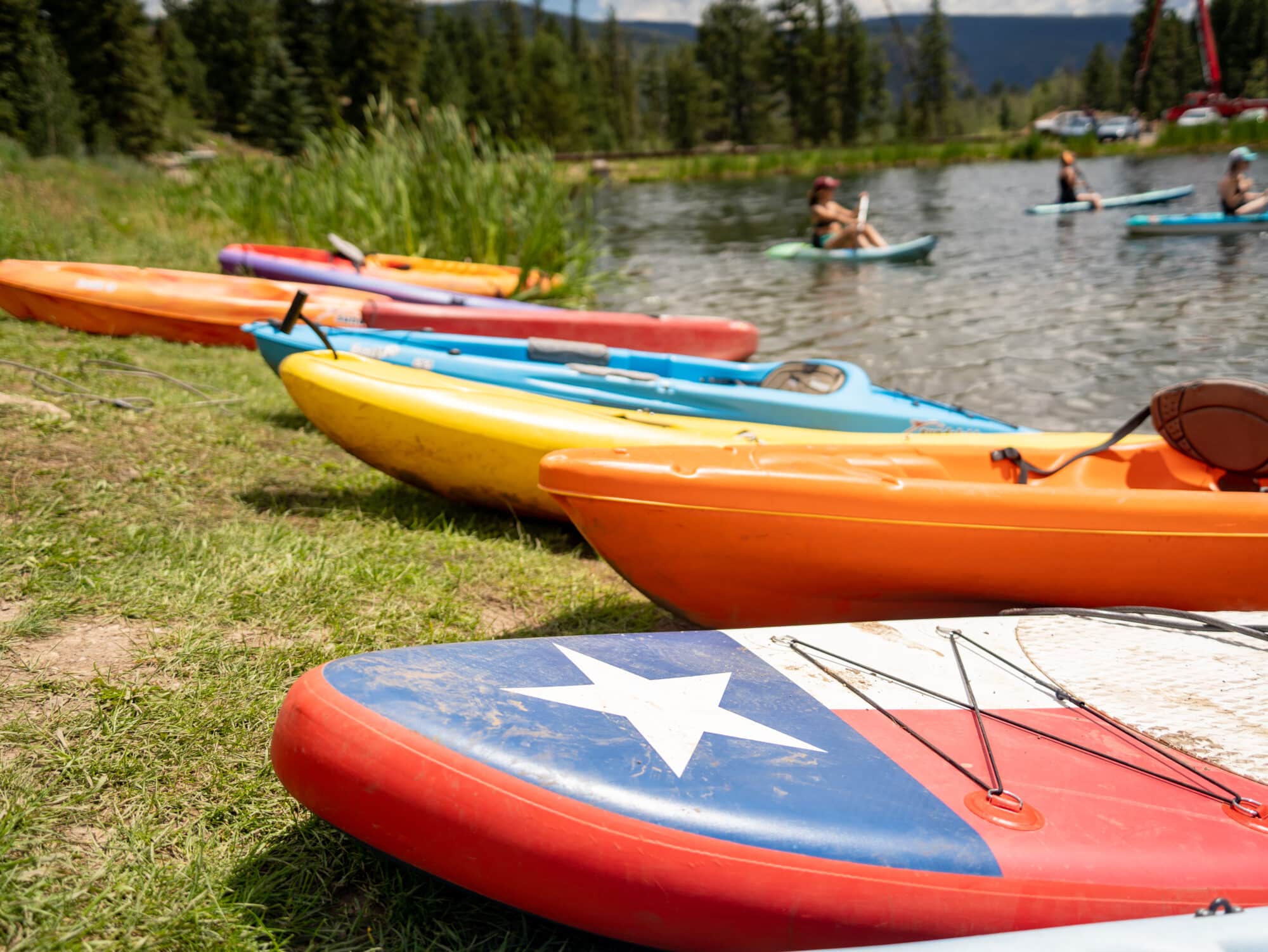 A variety of rental water craft options at Twilight Lake