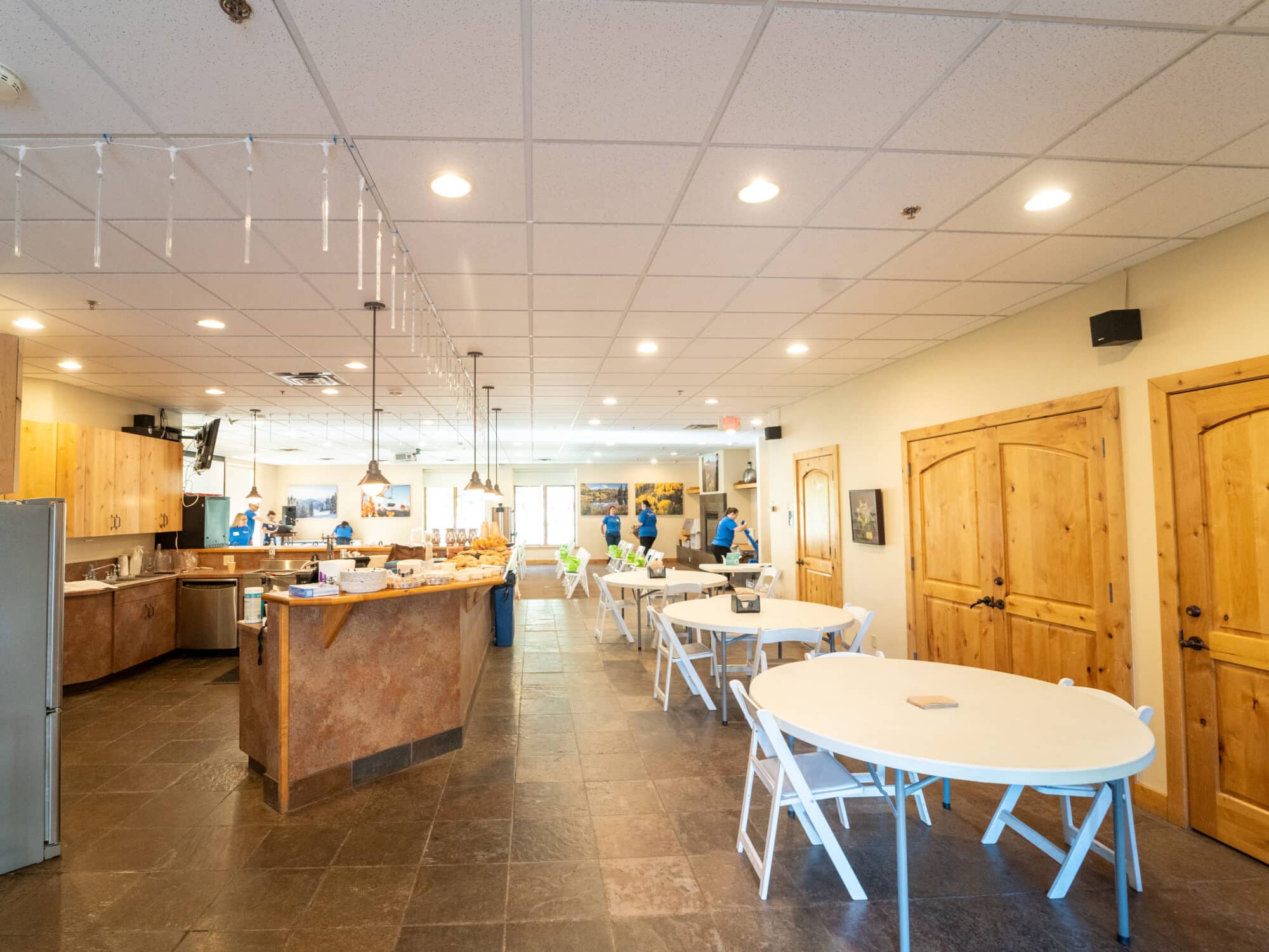 Interior view of Durango Mountain Institutes venue as a group sets up for a meeting