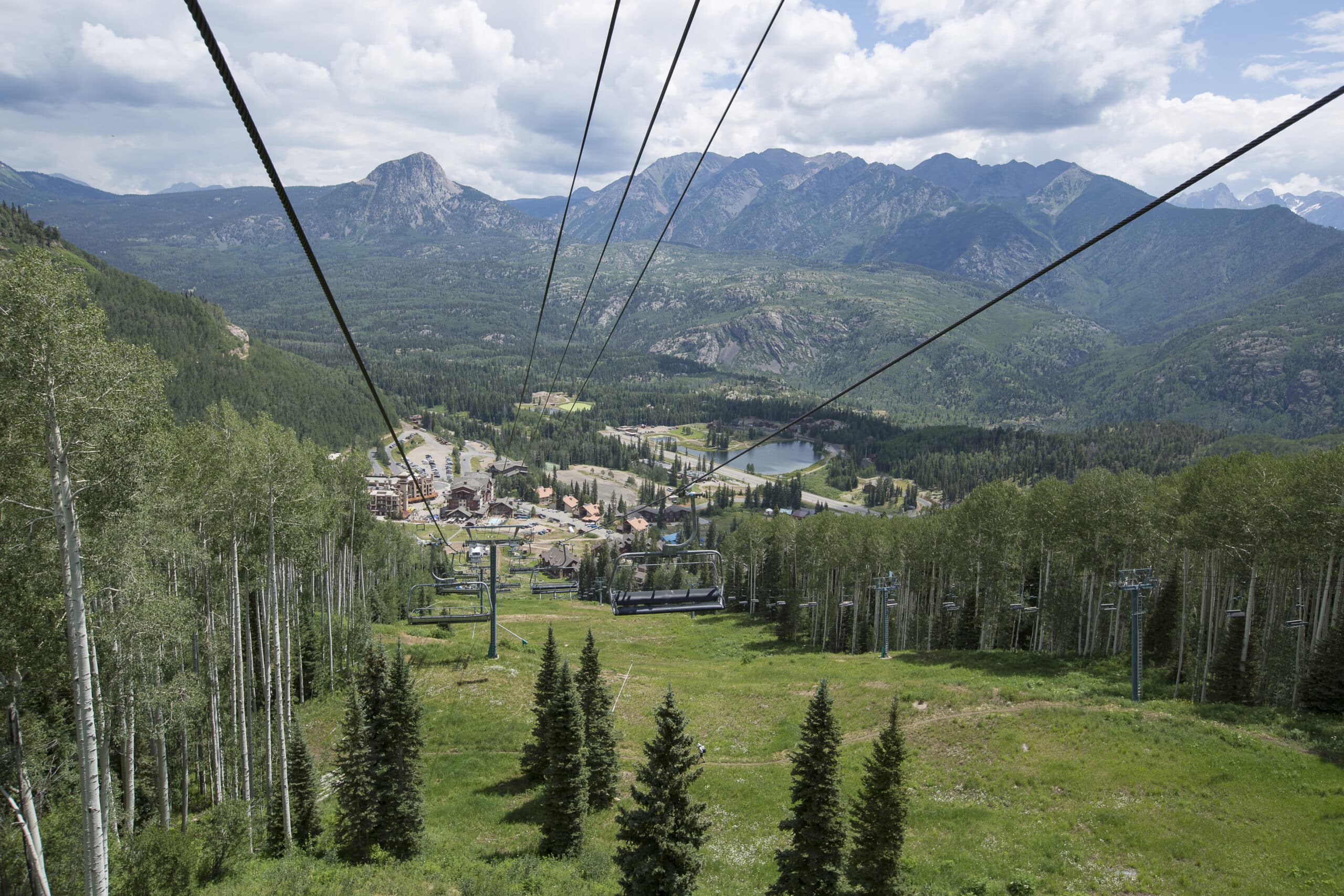 The scenic chairlift view coming down the Purgatory Express