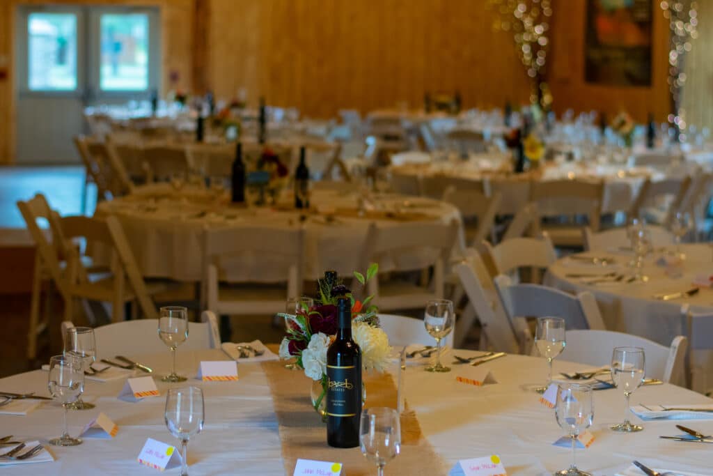 Table setting at the annual Adaptive Sports Harvest Gala