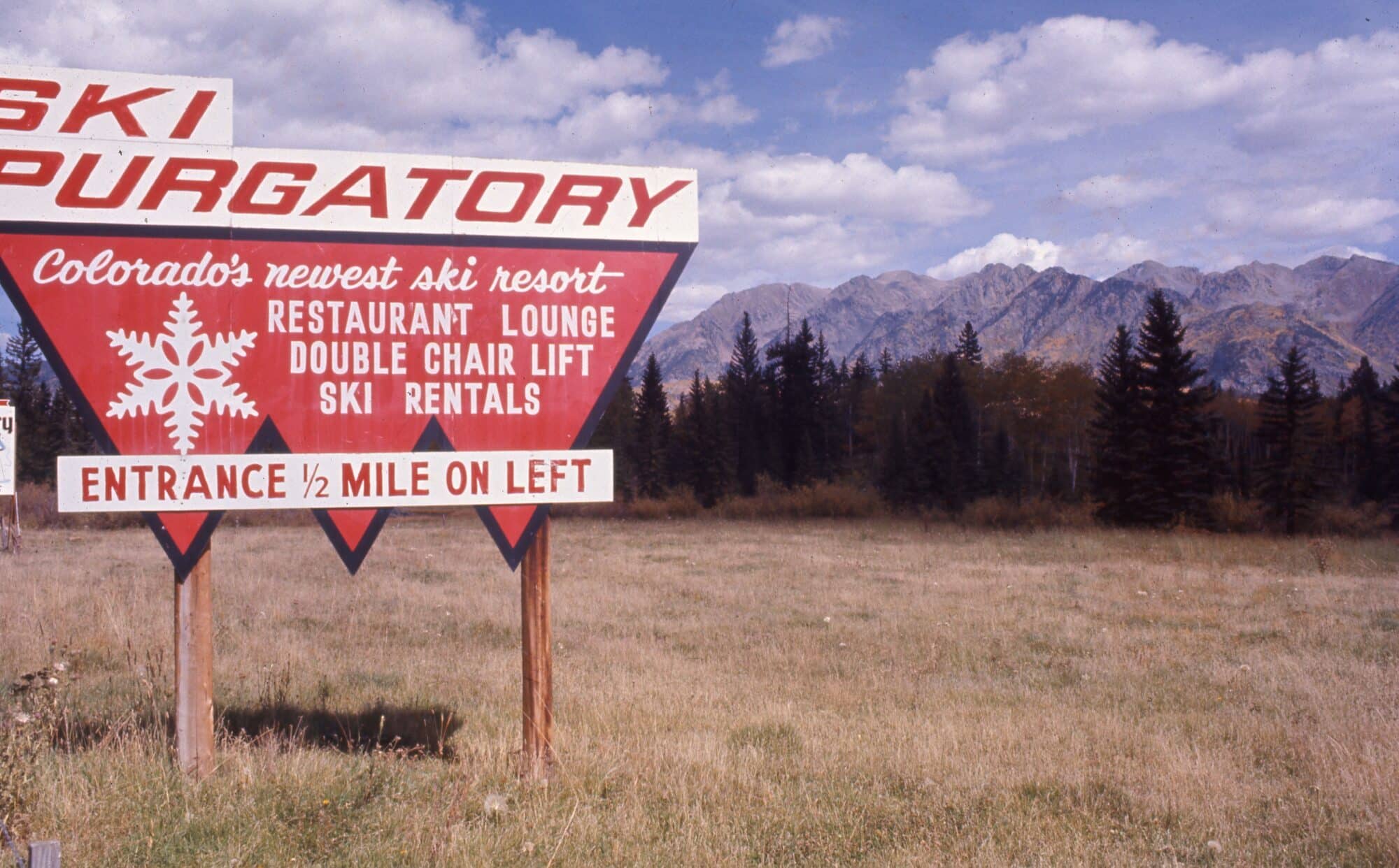 vintage Purgatory ski sign