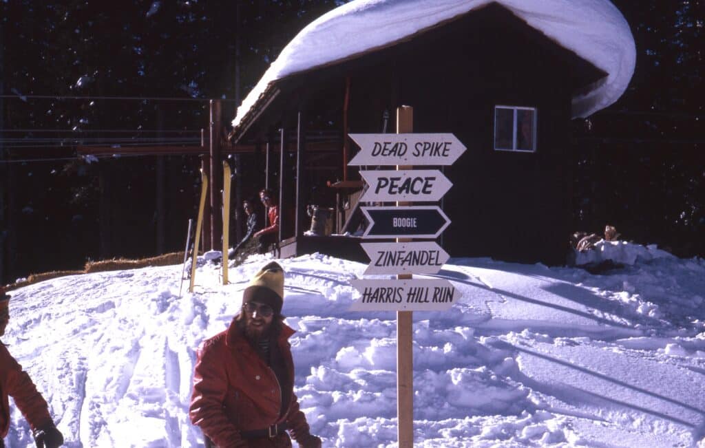 retro ski sign