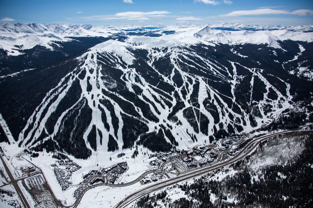 Arial photo of Copper Mountain from a Cessna 182