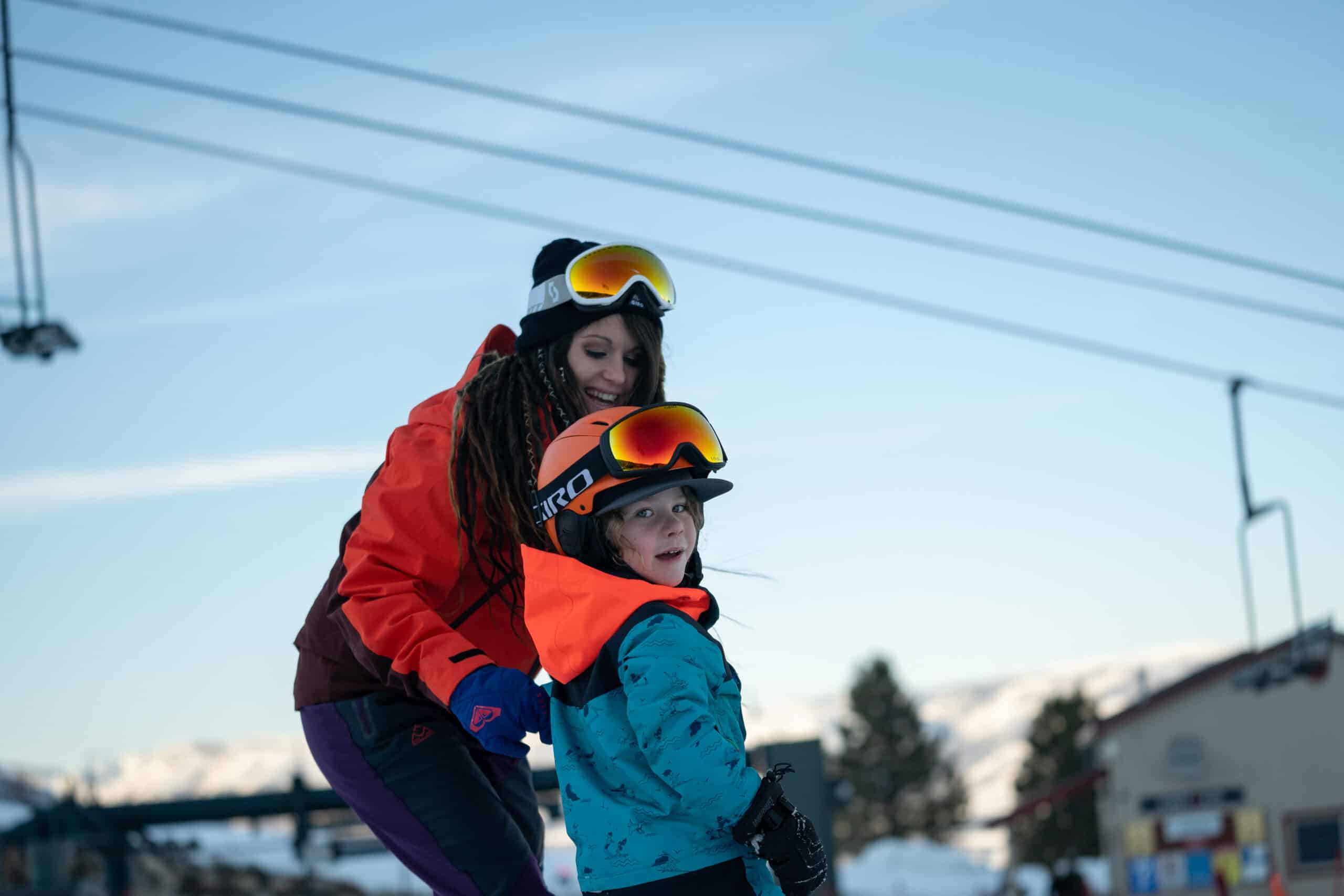 kid on snowboard