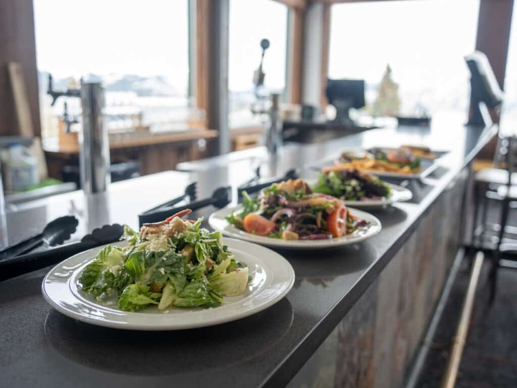 fresh salads at Dante's Lodge