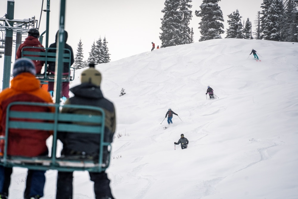 Skiers on Lift