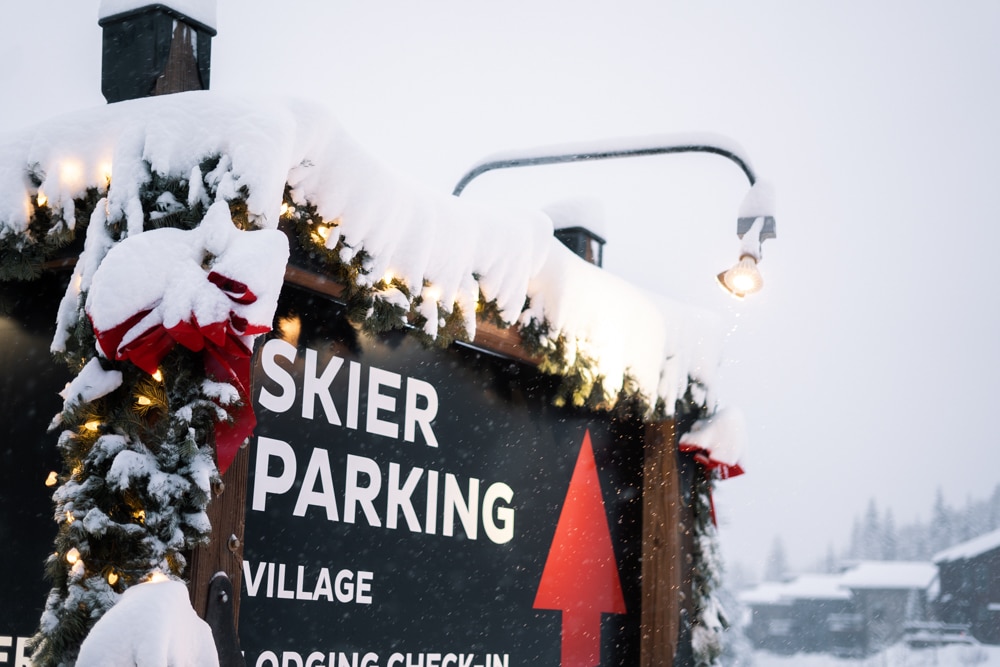 Skier Parking sign
