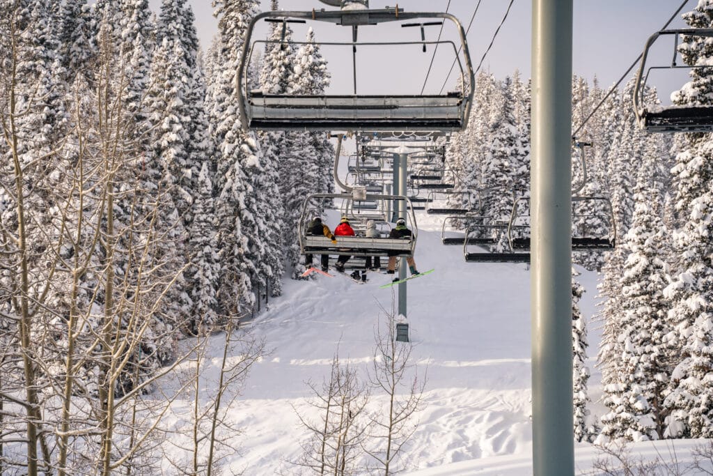 Lift rides after a snowstorm