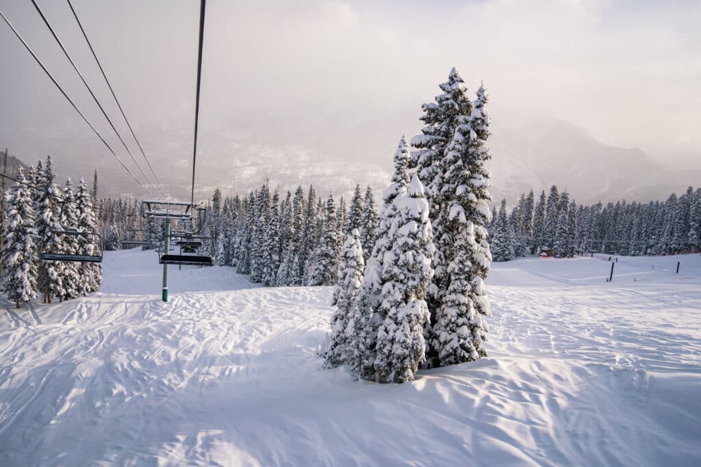 Lift rides after a snowstorm