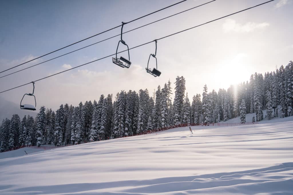 Groomers and powder after a snowstorm