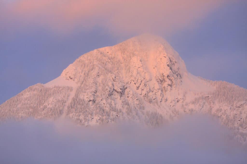 Alpenglow on mountains
