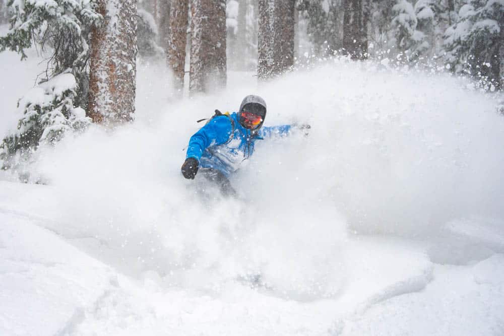 Skier on fresh powder