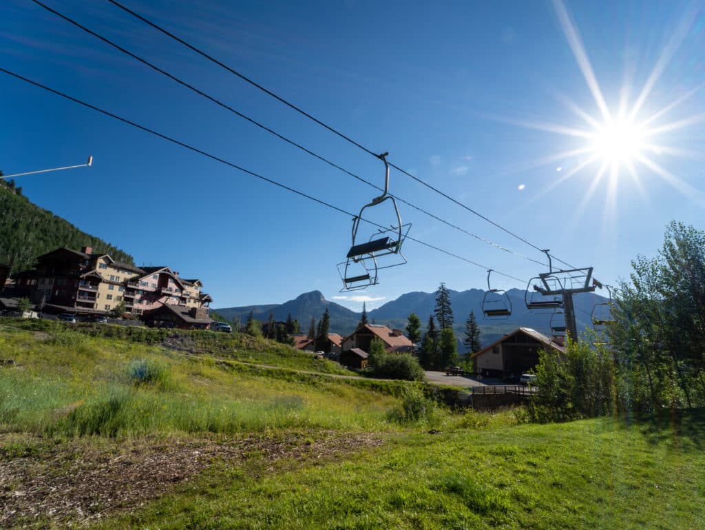 Chairlifts in the summer time
