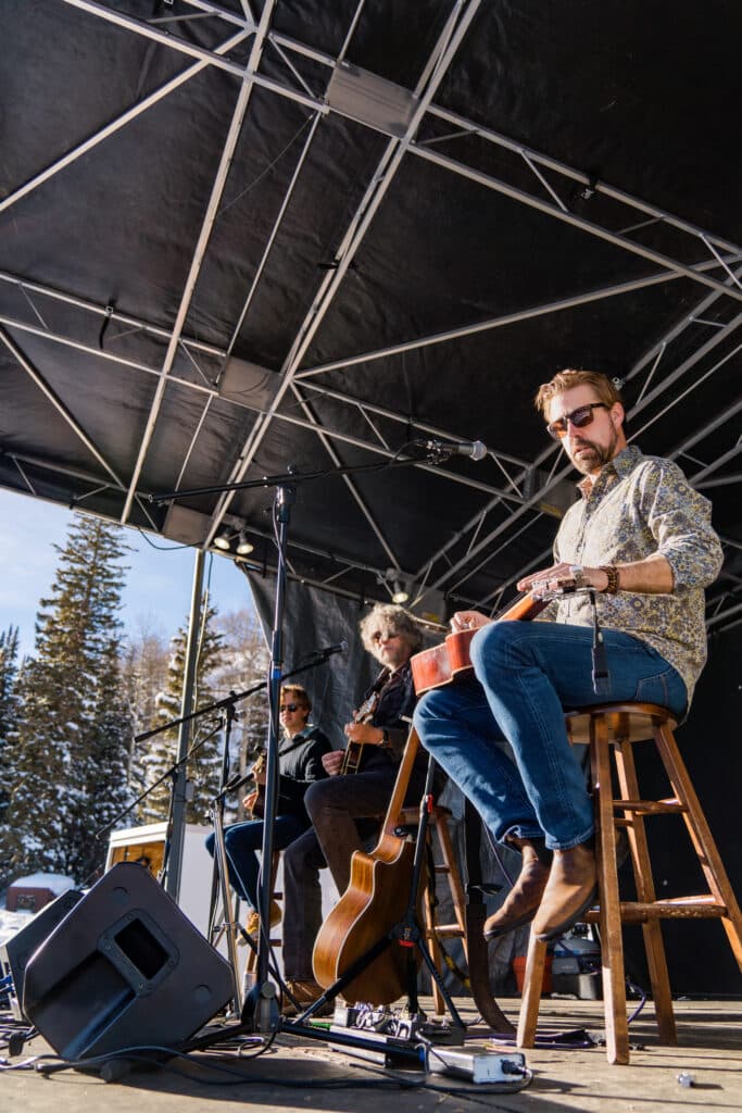 Leftover Salmon's Drew Emmitt and Jay Starling perform with Drew's son Eli