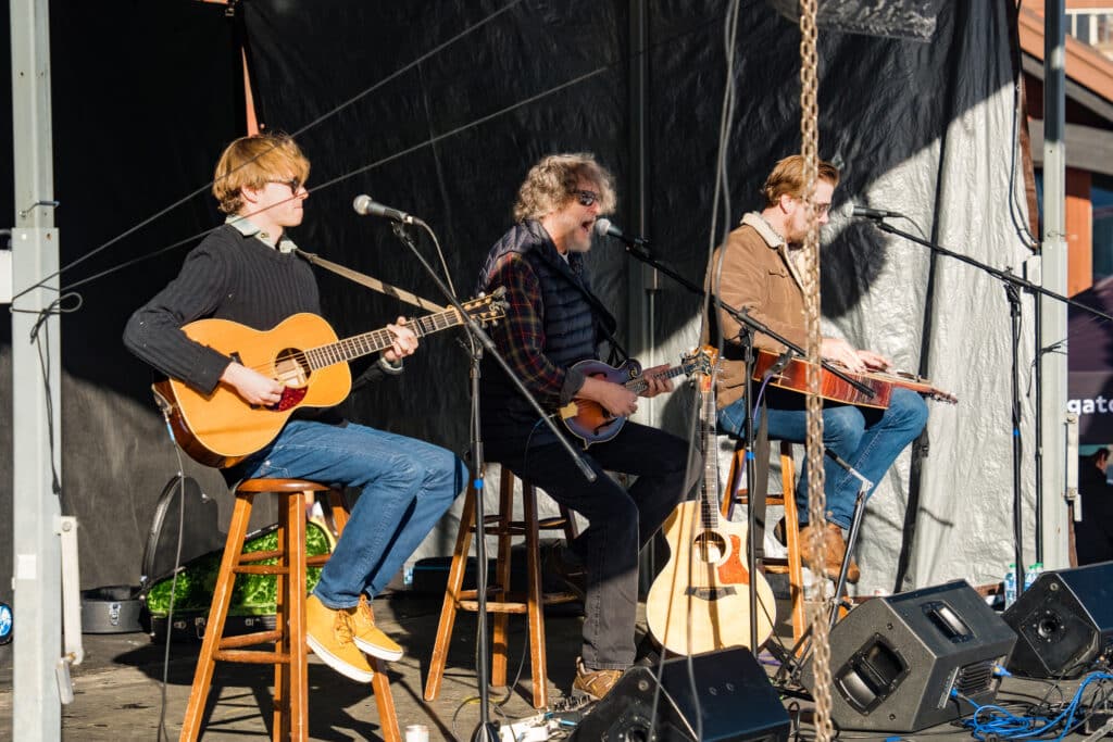 Leftover Salmon's Drew Emmitt and Jay Starling perform with Drew's son Eli