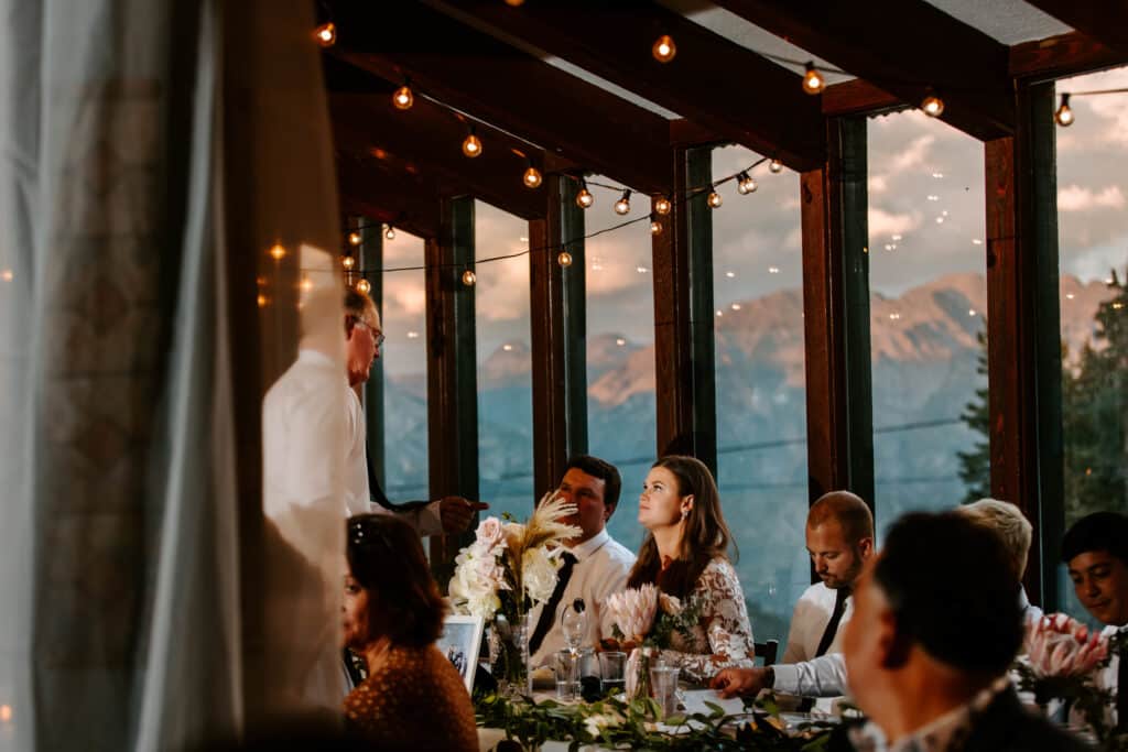 a wedding reception at twilight