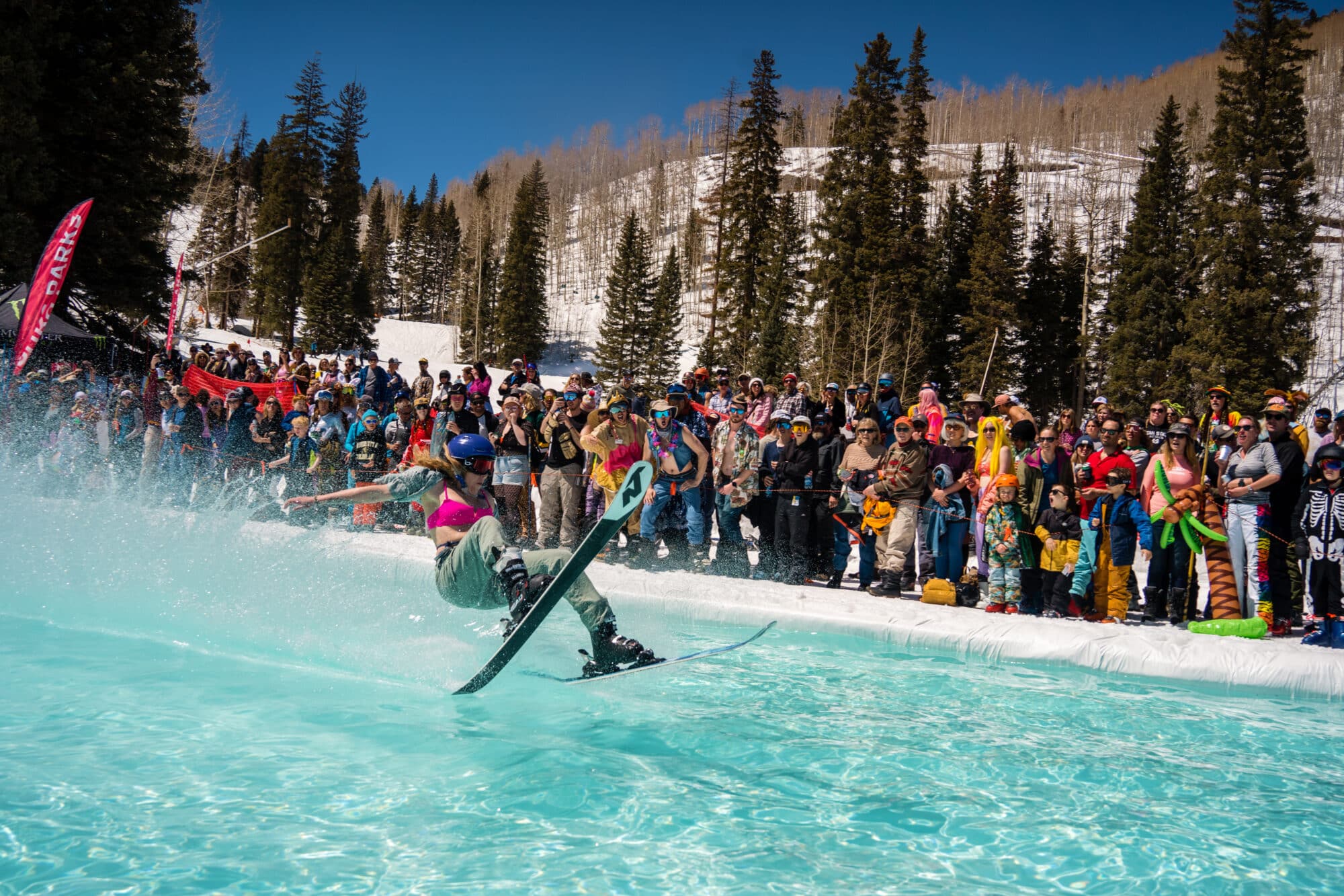 Women competitor at 2023 Pond Skim