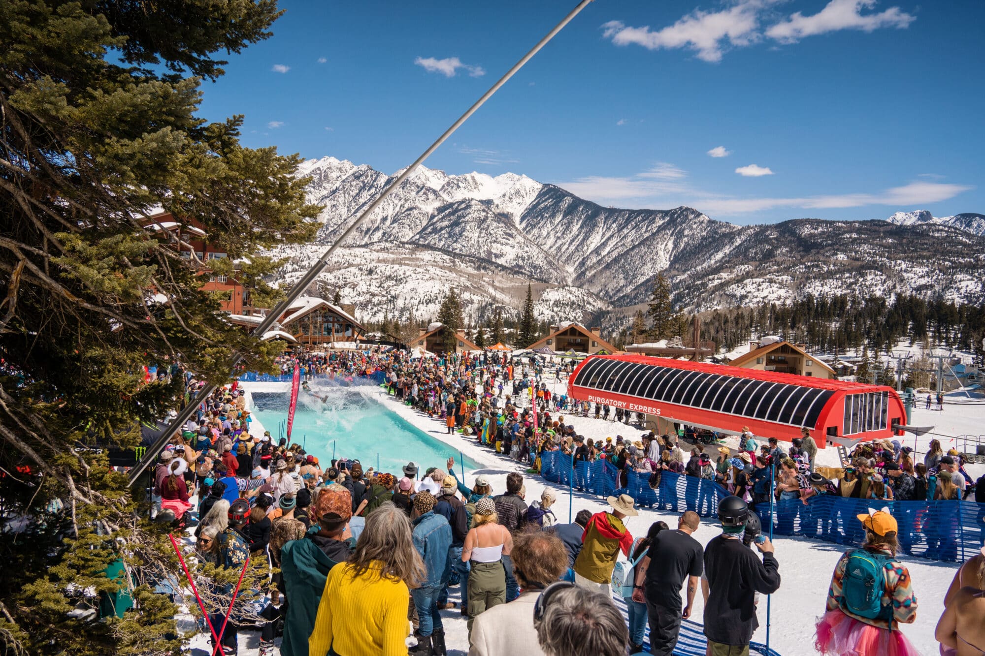 Spectators at 2023 Pond Skim