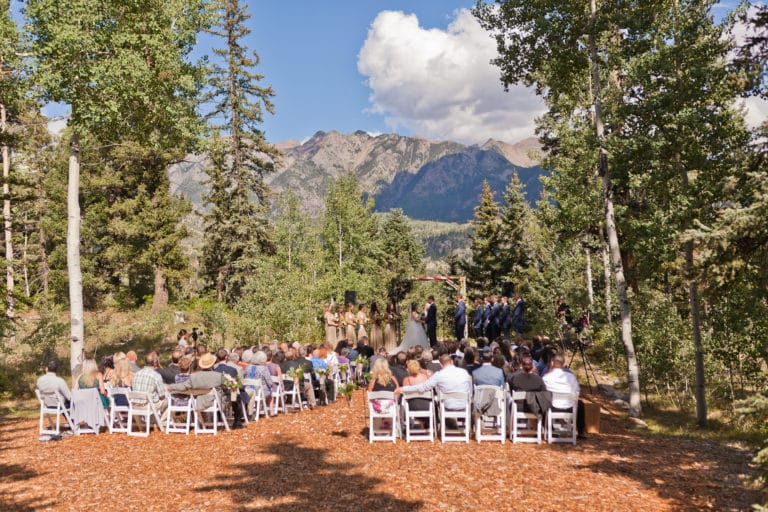 An outdoor wedding ceremony