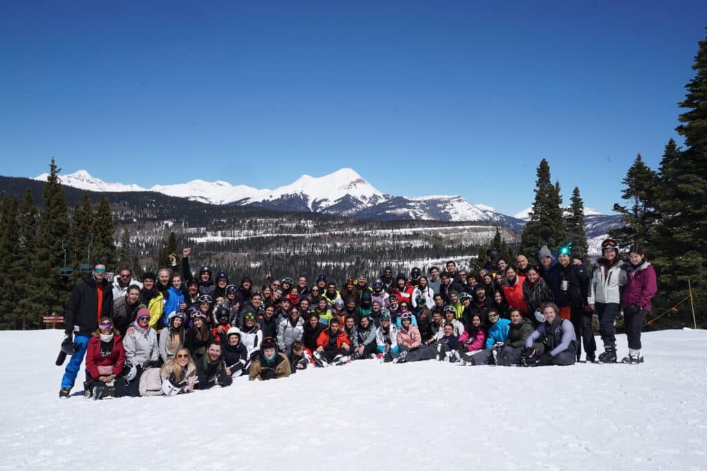 a group on the slopes