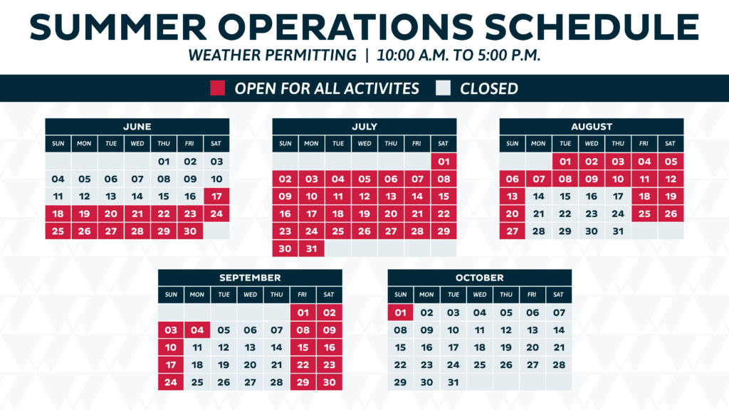 Summer 2023 Operations Schedule