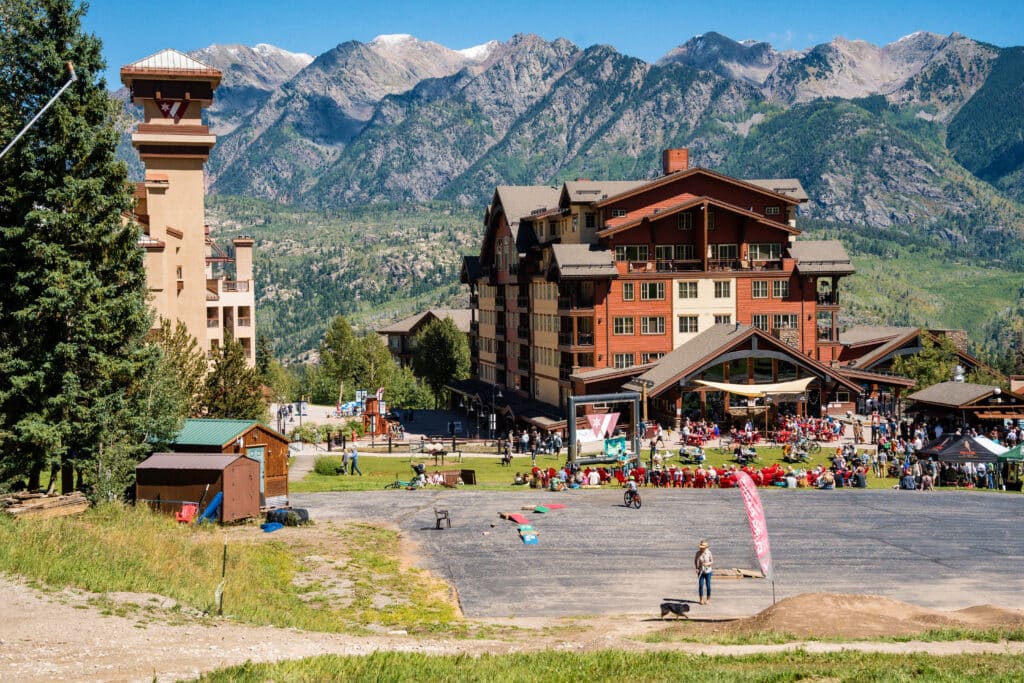 The Purgatory base area during Oktoberfest