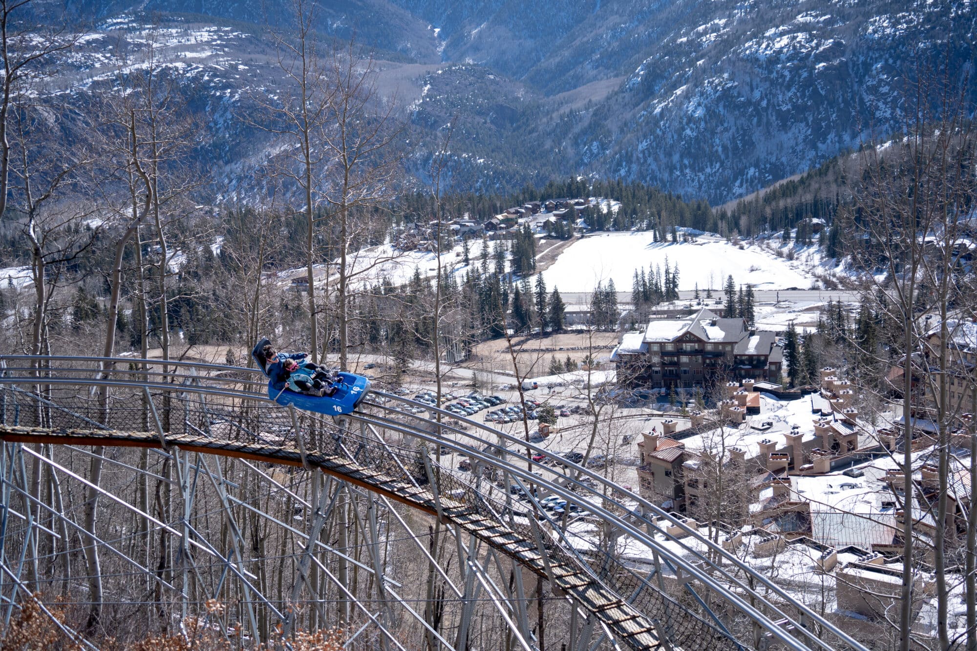 mountain coaster in the winter