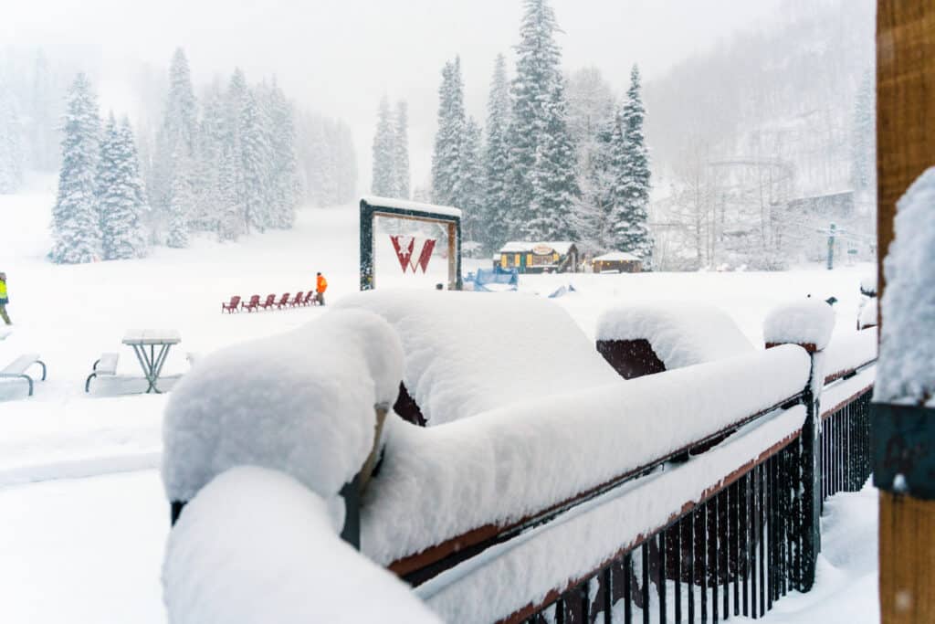 2.2.24 Snow accumulation around the base area at Purgatory resort