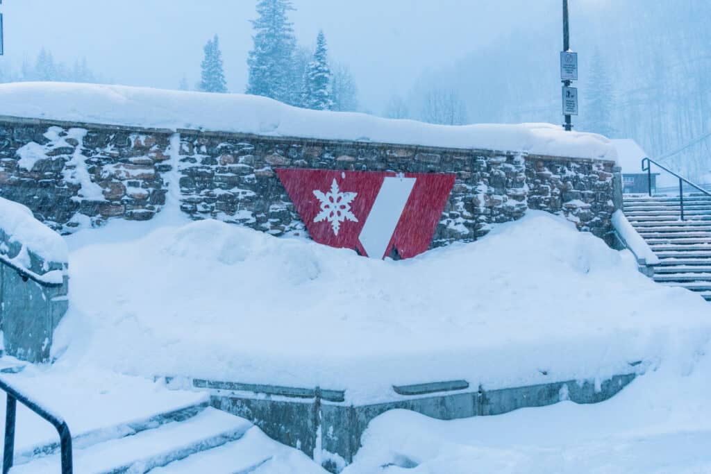 Snow accumulation at the purgatory base area 2.7.24