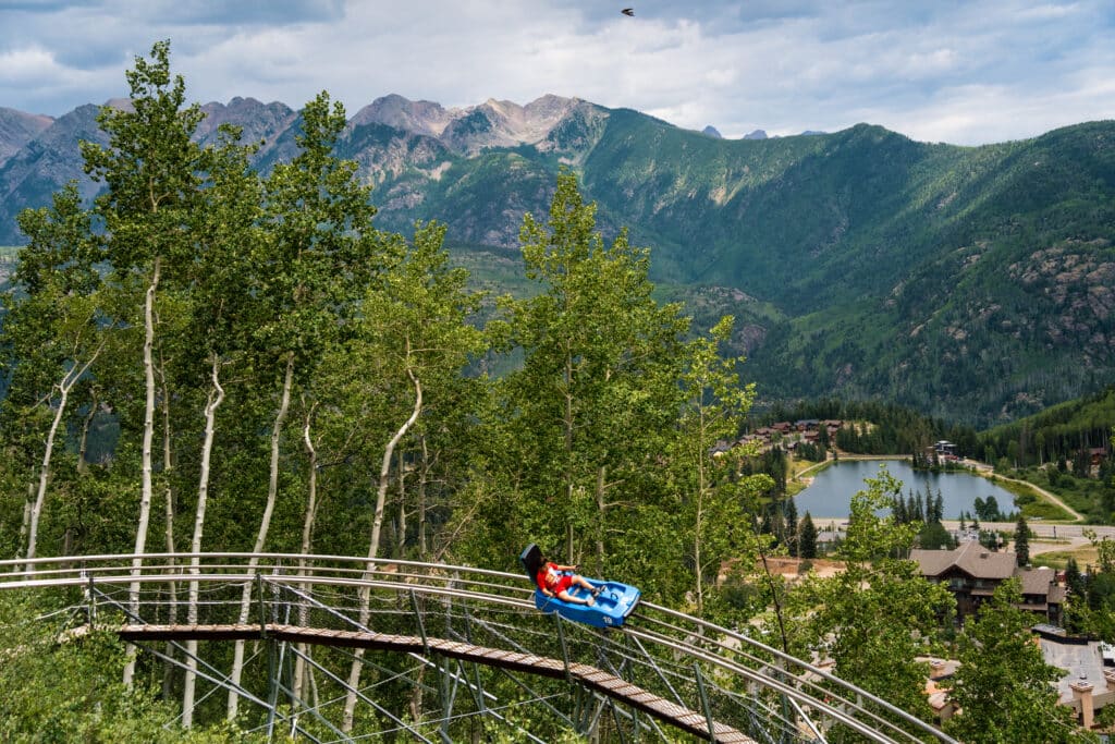 scenic view from the inferno mountain coaster at Purgatory Resort