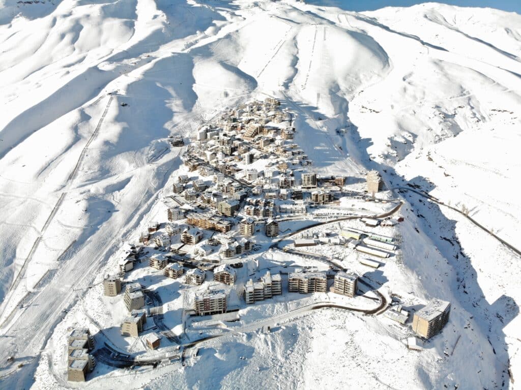 Aerial view of La Parva Ski Resort in Chile
