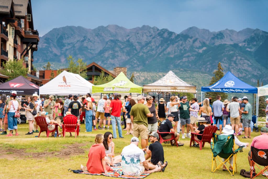 People gather on the Purgatory Beach area for Summer Brew 2024