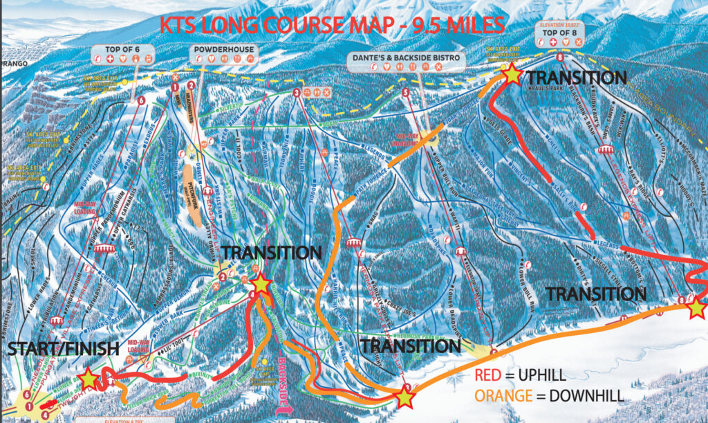  9.5 mile Know the Snow Skimo course map