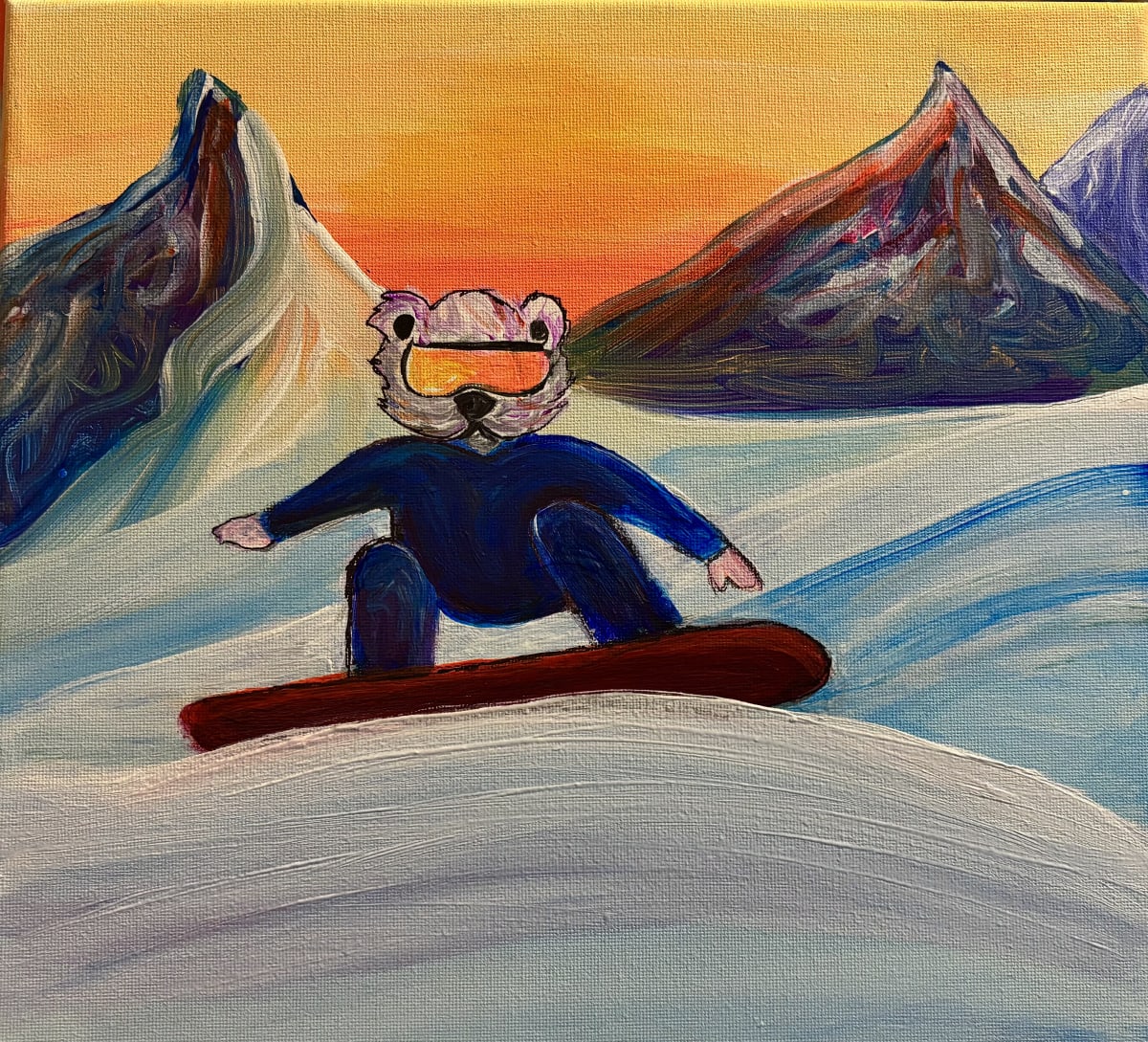 A painting of a bear shredding it!