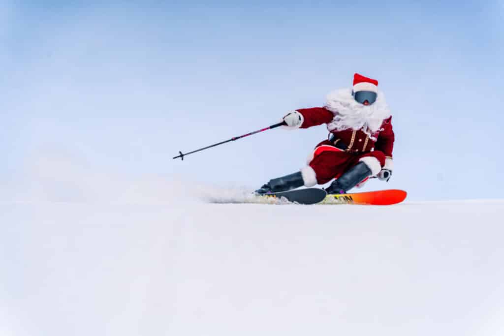 Santa shreds down the slope