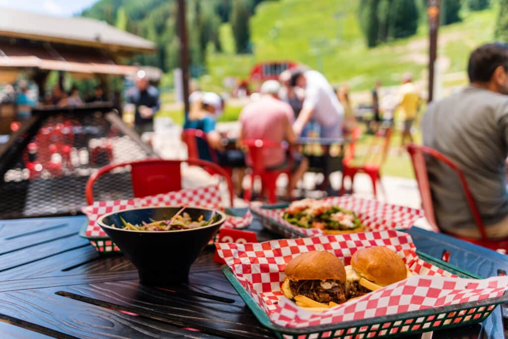 A selection of food at Purgy's Patio in the summer time
