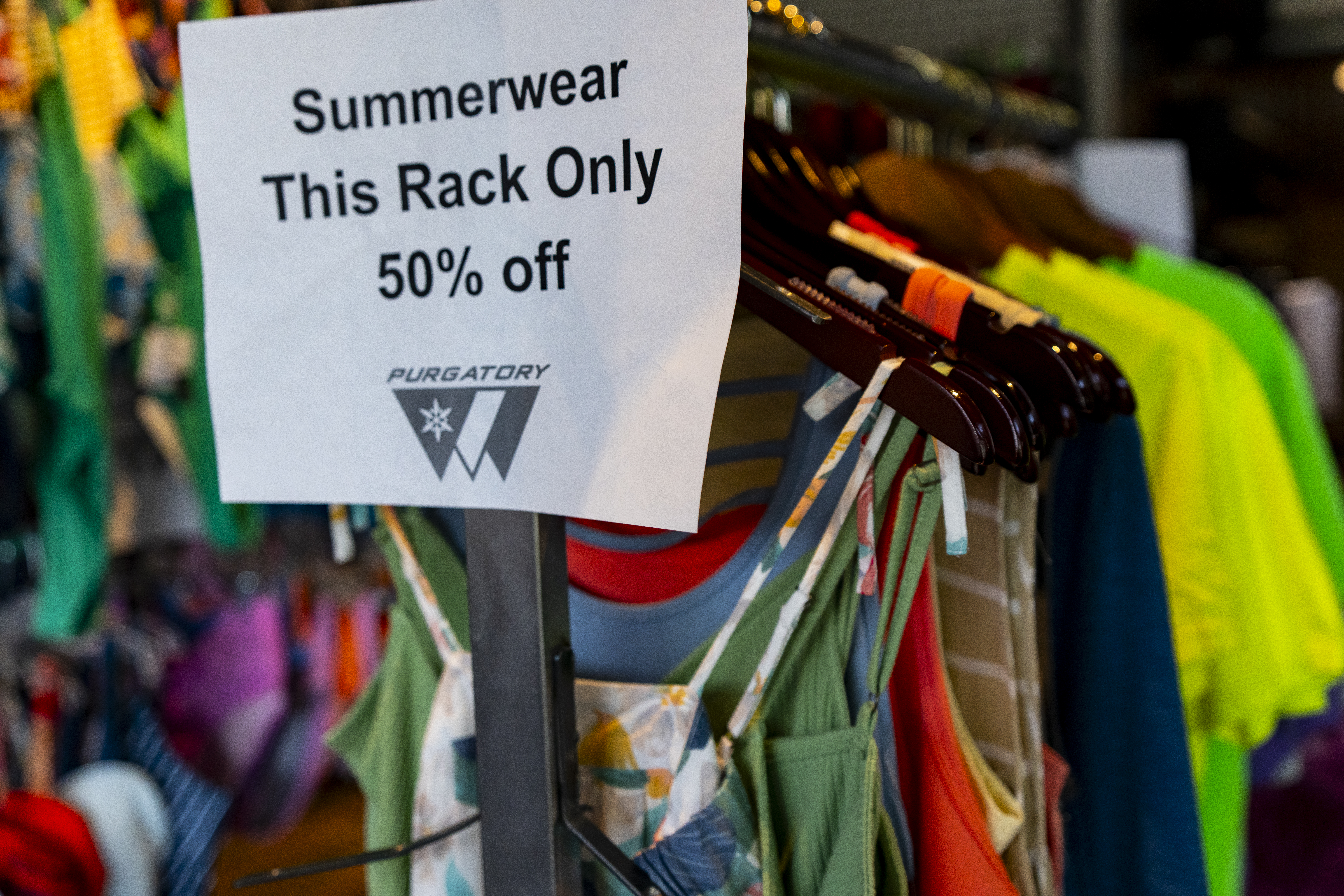 Purgatory Sports downtown retail sale racks are stacked with great deals!