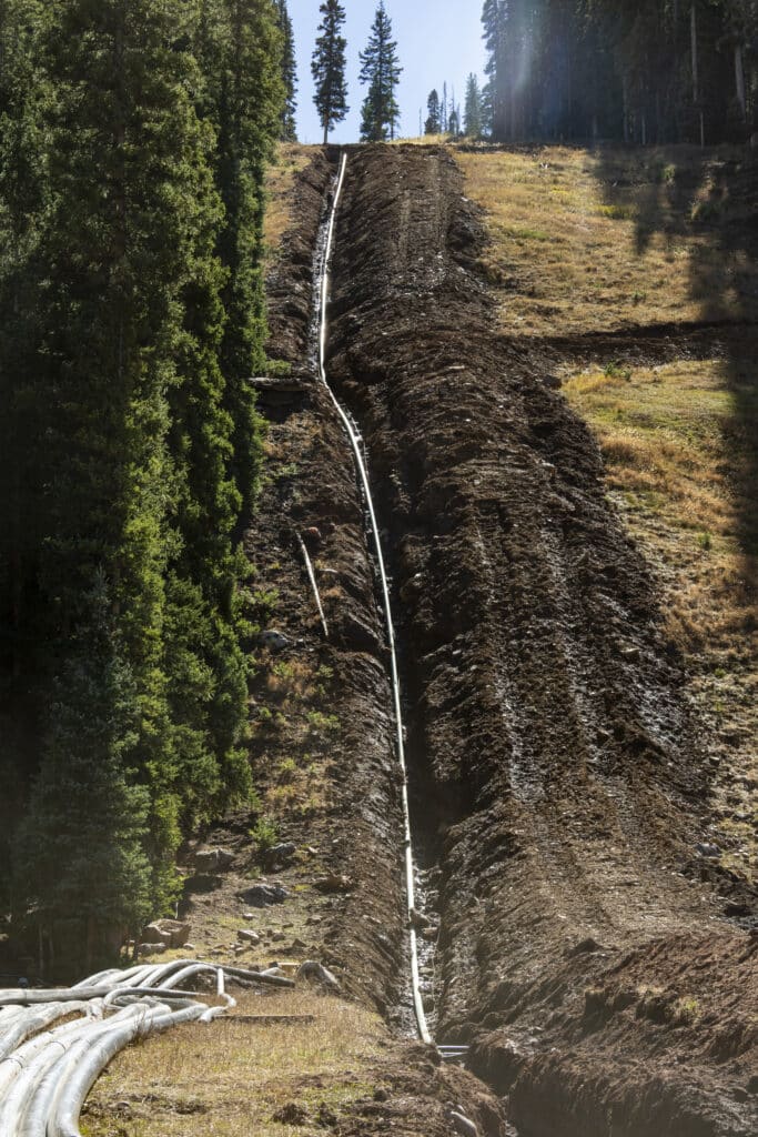 Snowmaking expansion pipeline being laid at Purgatory Resort