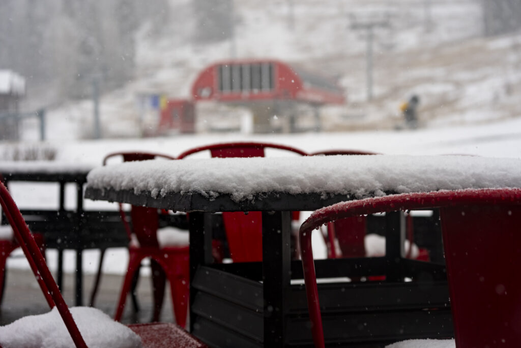 A series of storms has brought new snow across the mountain, with some upper-mountain areas seeing up to 12 inches of wet, heavy accumulation and lower totals toward the base.