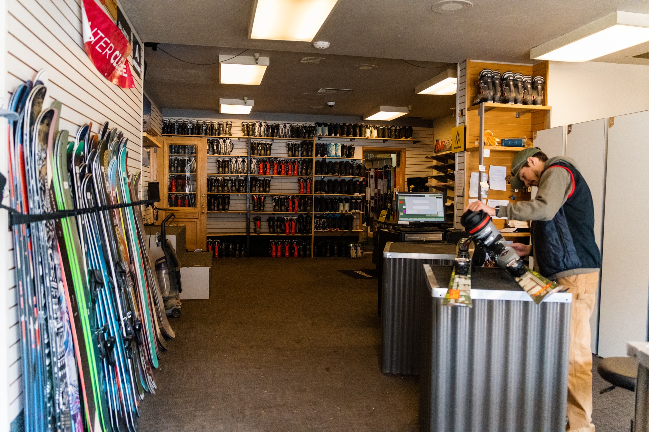 A view from the slopeside entrance of the Expert Edge Demo Center